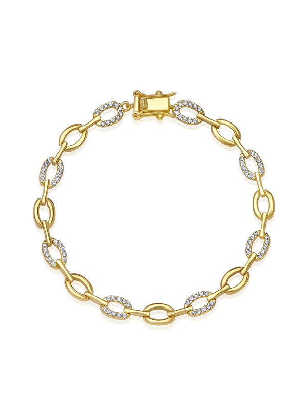 Pave Oval Linked Bracelet - CRISLU