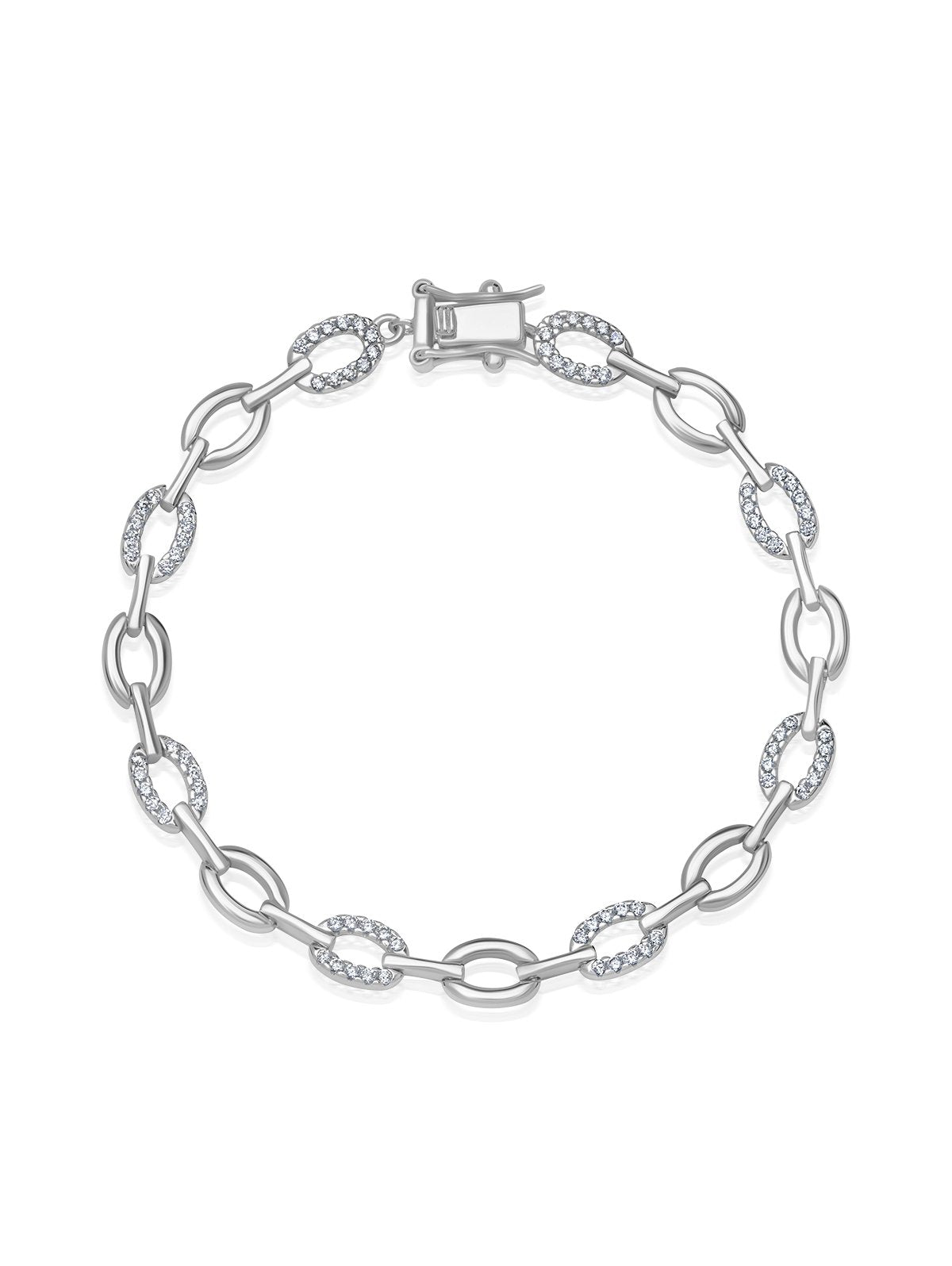 Pave Oval Linked Bracelet - CRISLU
