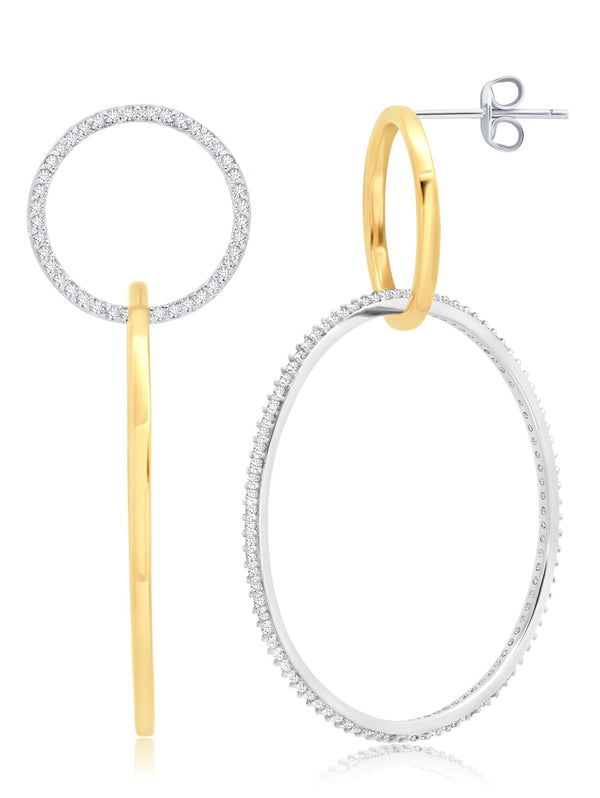 Pave set Intertwined Hoop Earrings Earring In 18kt Yellow Gold - CRISLU
