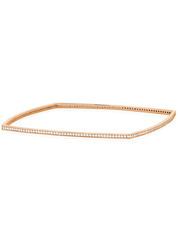 Pave Square Bangle In Rose Gold - CRISLU