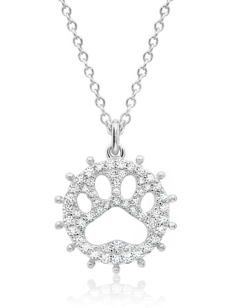 Paw Print Cubic Zirconia Necklace - CRISLU