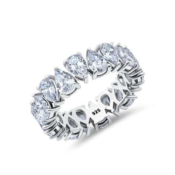 Pear Cut Up And Down Eternity Band Ring - CRISLU