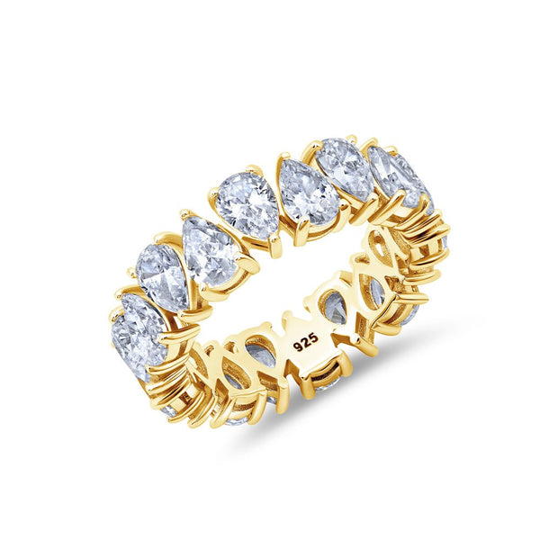 Pear Cut Up And Down Eternity Band Ring - CRISLU