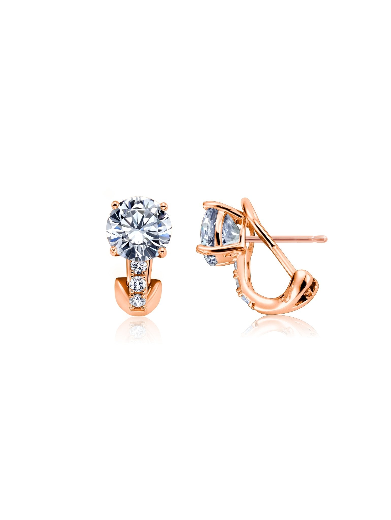 Post Stud Earrings Finished in 18kt Rose Gold - CRISLU