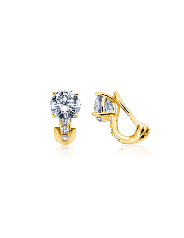 Postless Stud Earrings Finished in 18kt Yellow Gold - CRISLU