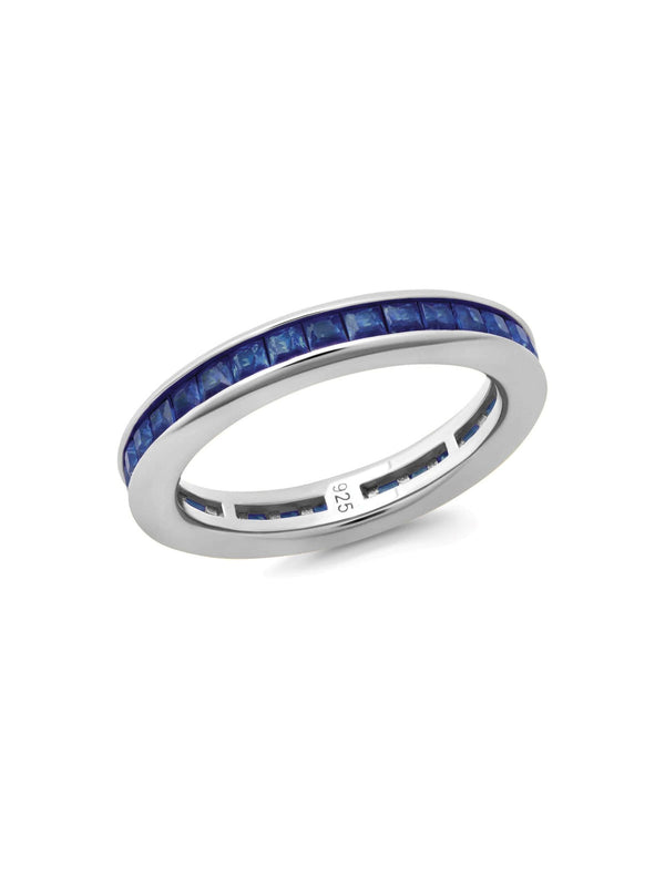 Princess Cut Sapphire Color Eternity Band Ring - CRISLU