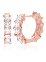 Princess Hoop Earrings Finished in 18kt Rose Gold - CRISLU