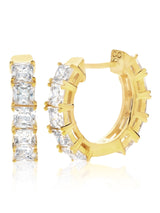 Princess Hoop Earrings Finished in 18kt Yellow Gold - CRISLU
