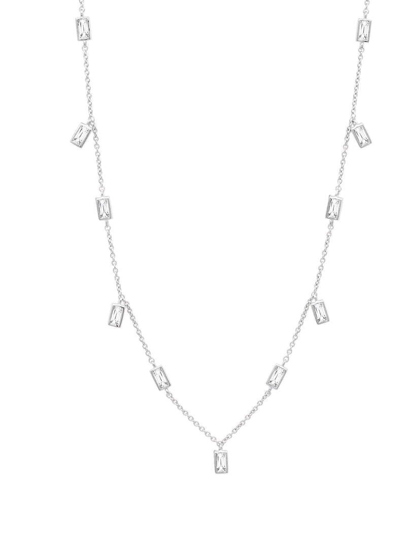 Prism Baguette 16" Necklace Finished in Pure Platinum - CRISLU