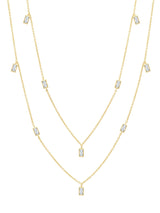 Prism Baguette 36" Necklace Finished in 18kt Yellow Gold - CRISLU