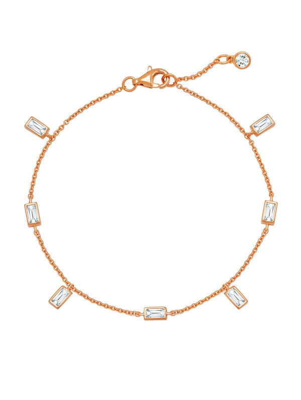 Prism Baguette Bracelet Finished in 18kt Rose Gold - CRISLU