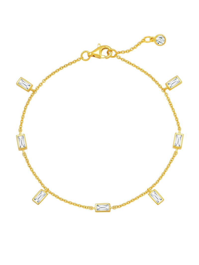 Prism Baguette Bracelet Finished in 18kt Yellow Gold - CRISLU