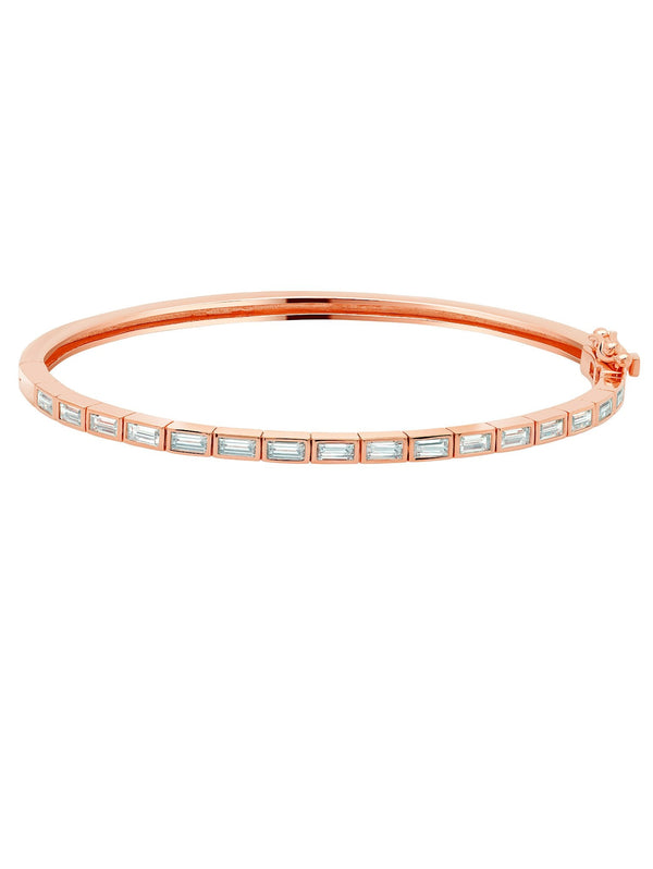 Prism II Cubic Zirconia Bracelet Bangle Finished in 18kt Rose Gold - CRISLU