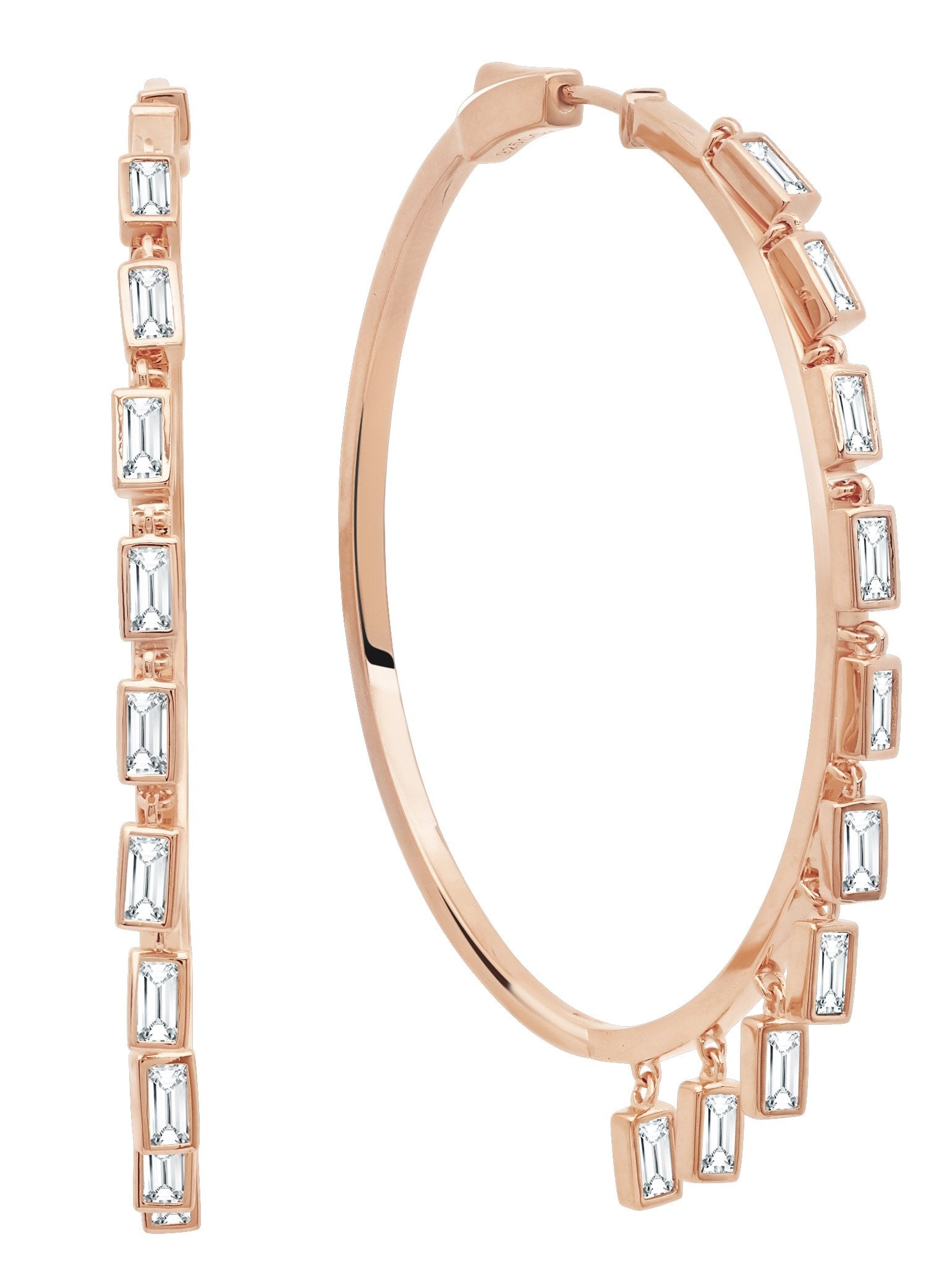 Prism II Hoop Earrings Finished in 18kt Rose Gold - CRISLU