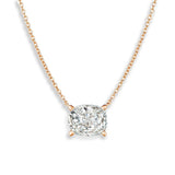 Radiant Cushion Cut Necklace Finished in 18kt Rose Gold - CRISLU