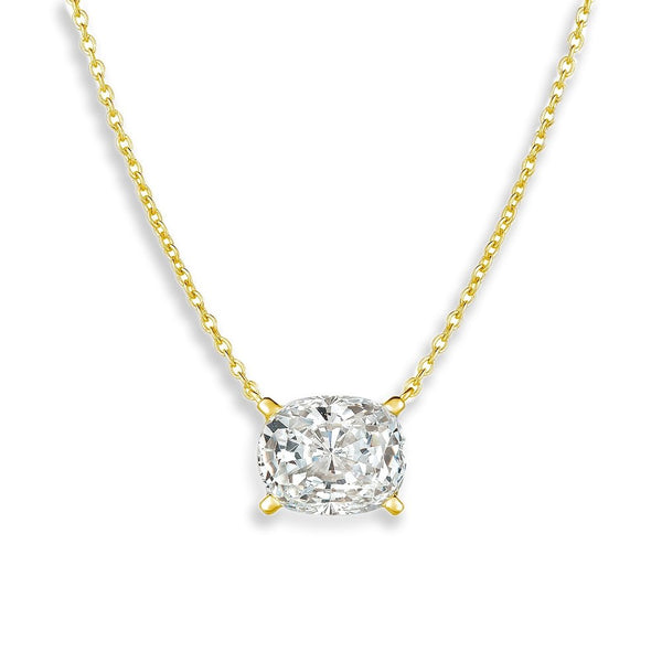 Radiant Cushion Cut Necklace Finished in 18kt Yellow Gold - CRISLU