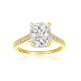 Radiant Cushion Cut Ring Finished in 18kt Yellow Gold - CRISLU