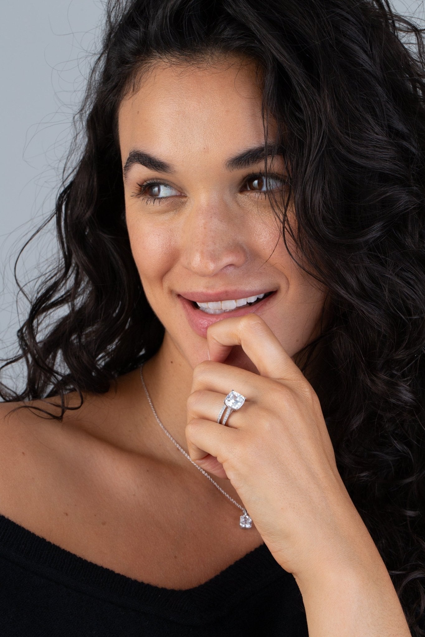 Radiant Cushion Cut Ring Finished in Pure Platinum - CRISLU