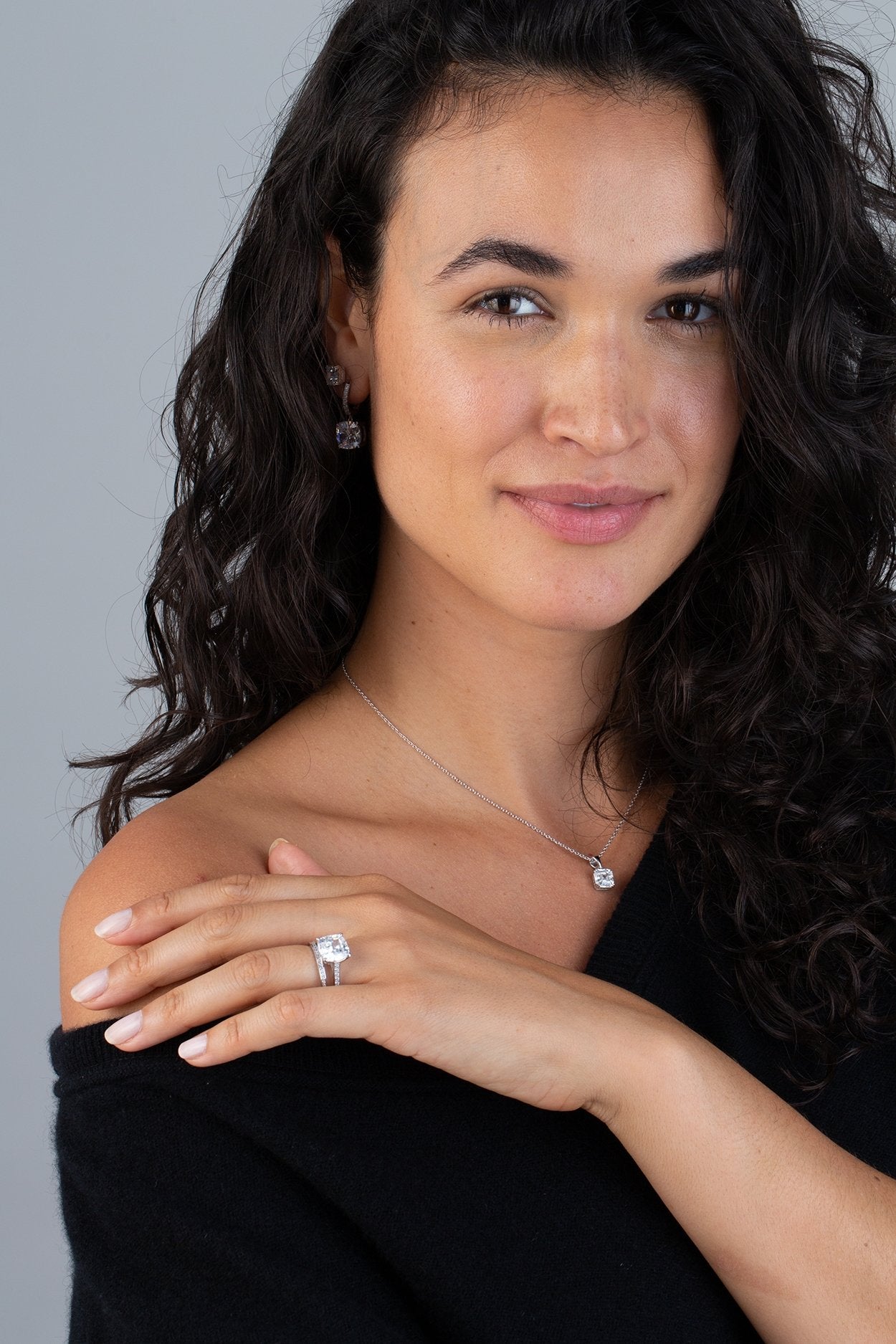 Radiant Cushion Cut Ring Finished in Pure Platinum - CRISLU