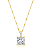 Radiant Cut Solitaire Bezel Set Pendant Small Finished in 18kt Yellow Gold - CRISLU