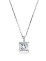 Radiant Cut Solitaire Bezel Set Pendant Small Finished in Pure Platinum - CRISLU