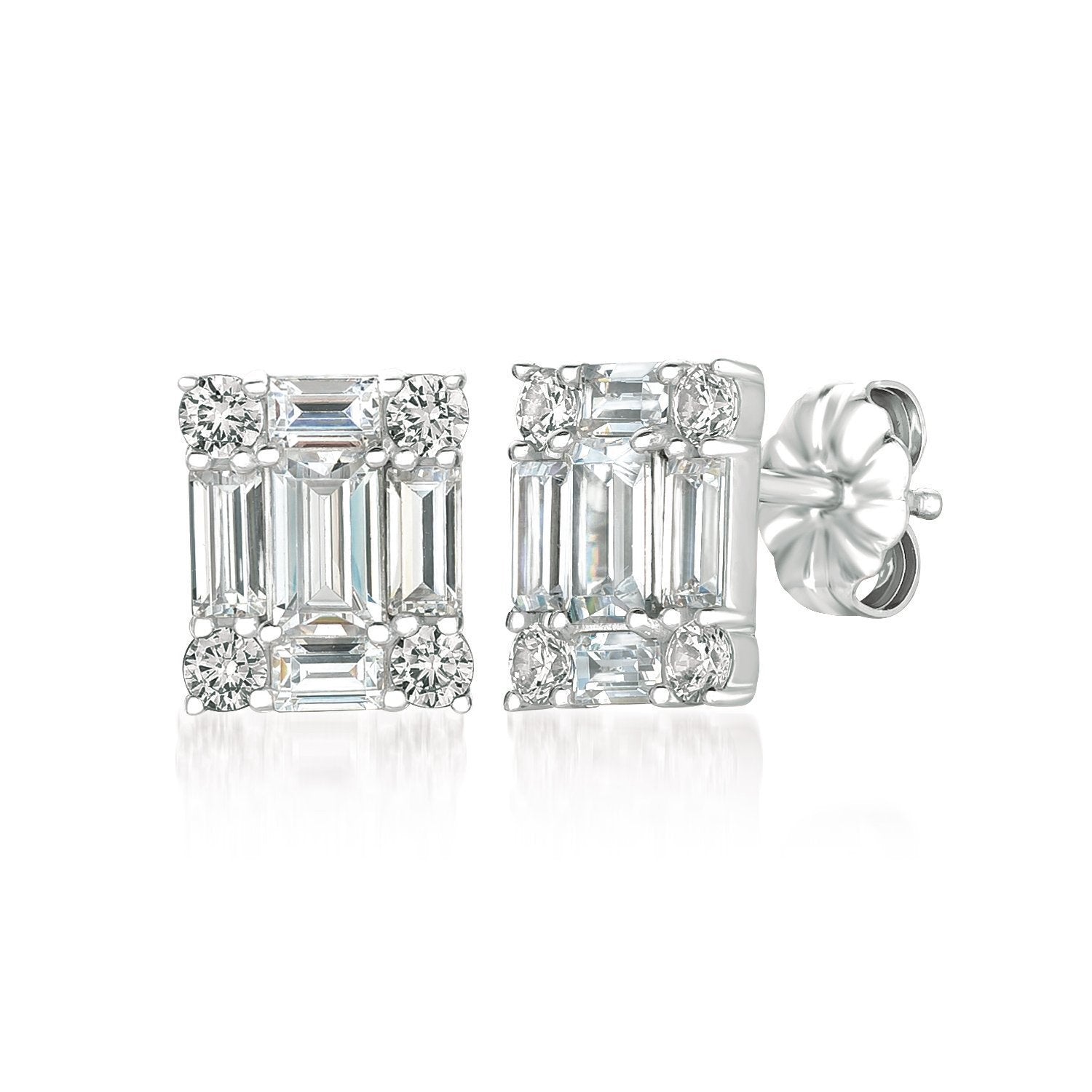 Rectangle Earring Finished in Pure Platinum - CRISLU