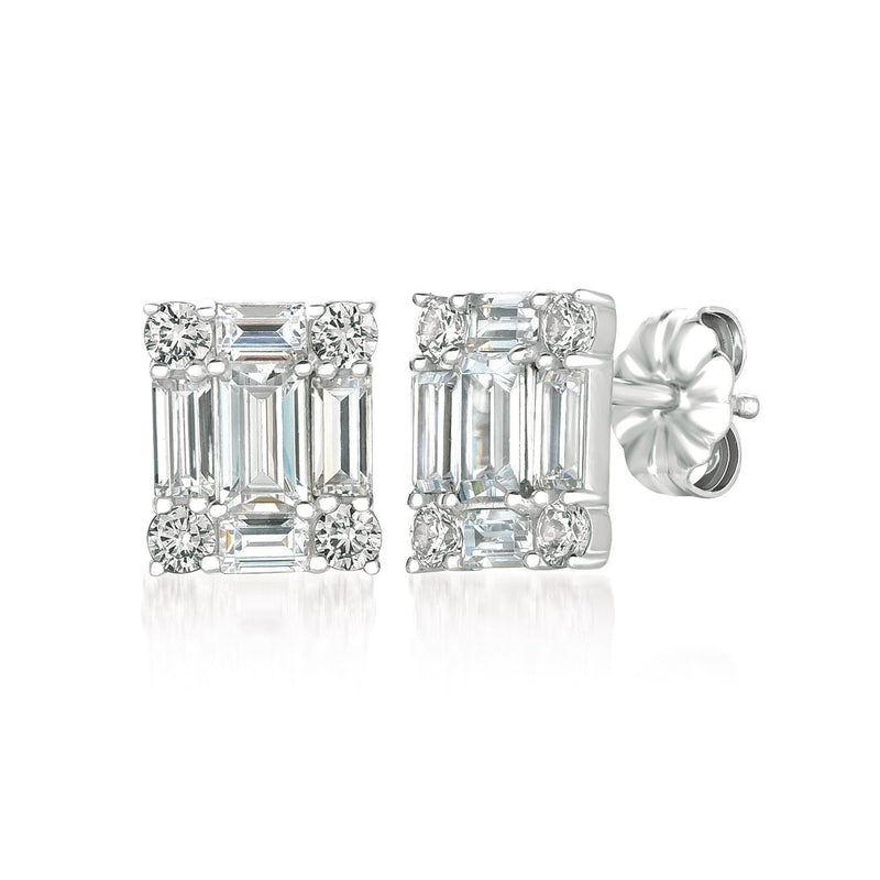 Rectangle Earring Finished in Pure Platinum - CRISLU