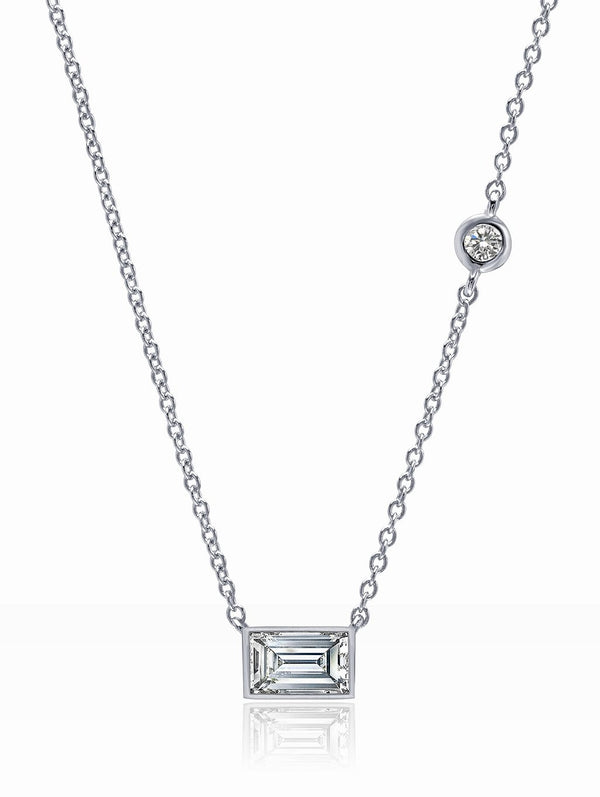 Rectangle Necklace Finished in Pure Platinum - CRISLU