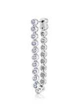 Round Bezel Set Chain Earrings - CRISLU
