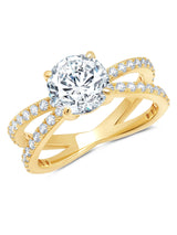 Round Brilliant Cut Unity Ring finished in 18kt Yellow Gold - CRISLU