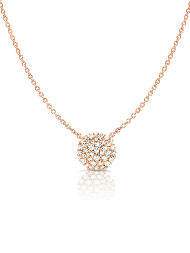 Round Glisten Necklace Finished in 18kt Rose Gold - CRISLU