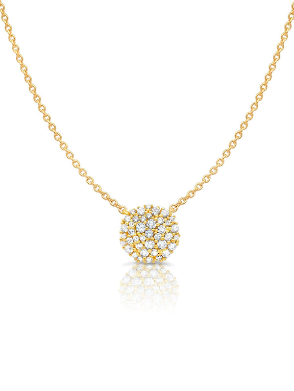 Round Glisten Necklace Finished in 18kt Yellow Gold - CRISLU