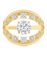 Round Prong Set Ring Set Finished in 18kt Yellow Gold - CRISLU
