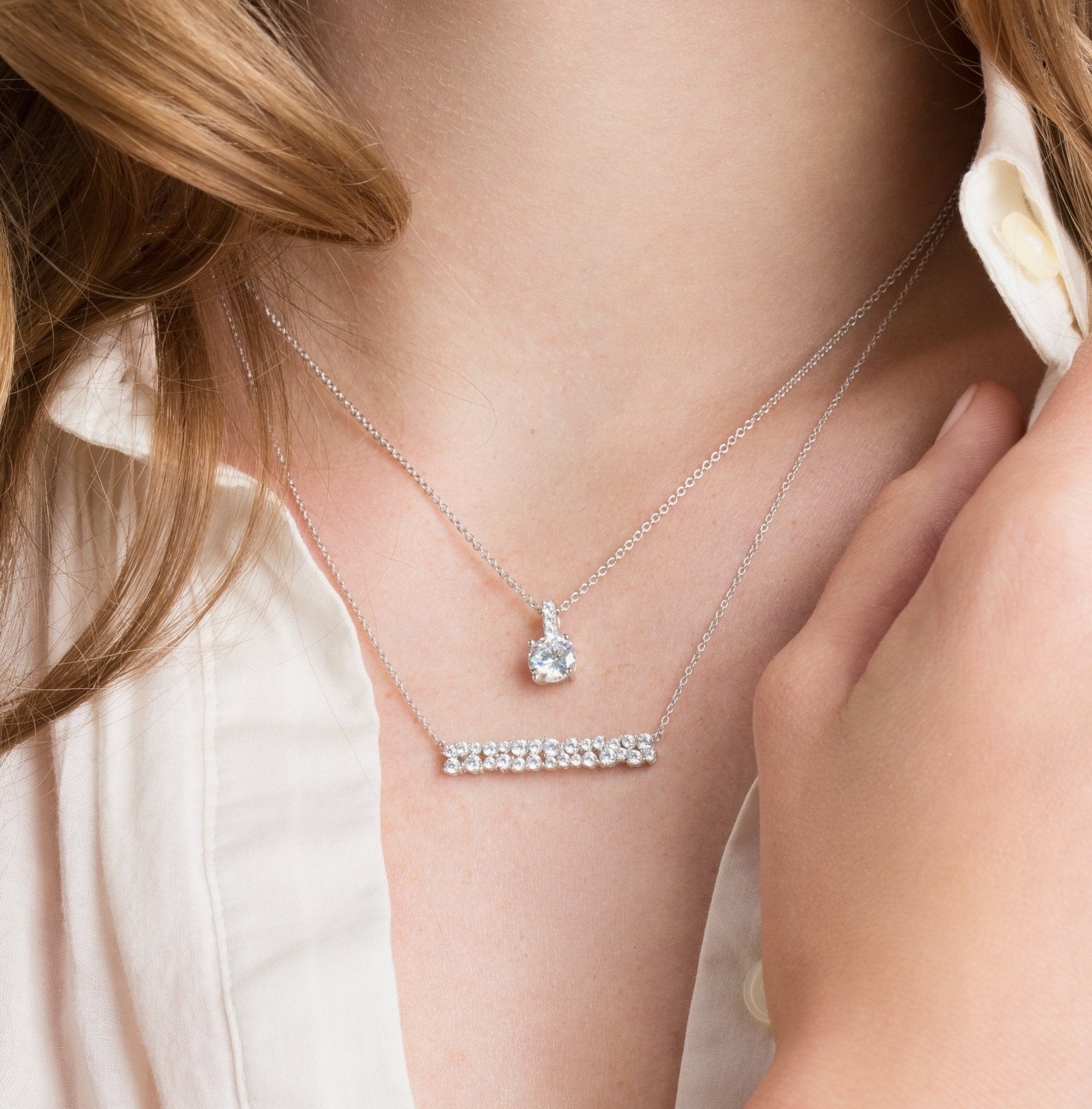 Royal Brilliant Cut Pendant Necklace Finished in 18kt Yellow Gold - CRISLU