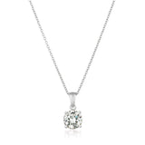 Royal Brilliant Cut Pendant Necklace Finished in Pure Platinum - CRISLU