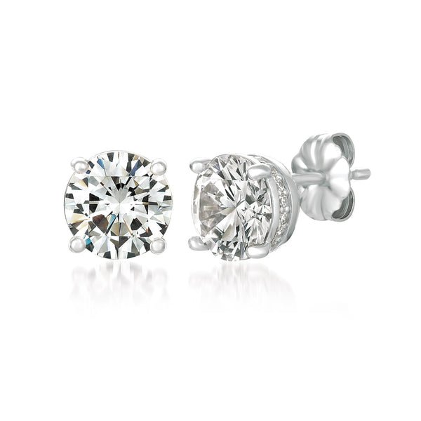 Royal Brilliant Cut Stud Earrings Finished in Pure Platinum - CRISLU