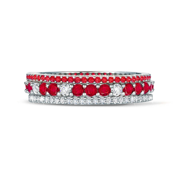 Ruby and Clear Stunning Stacks Set - CRISLU