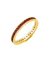 Ruby Cubic Zirconia Eternity Band Engagement Ring Finished In 18kt Yellow Gold - CRISLU