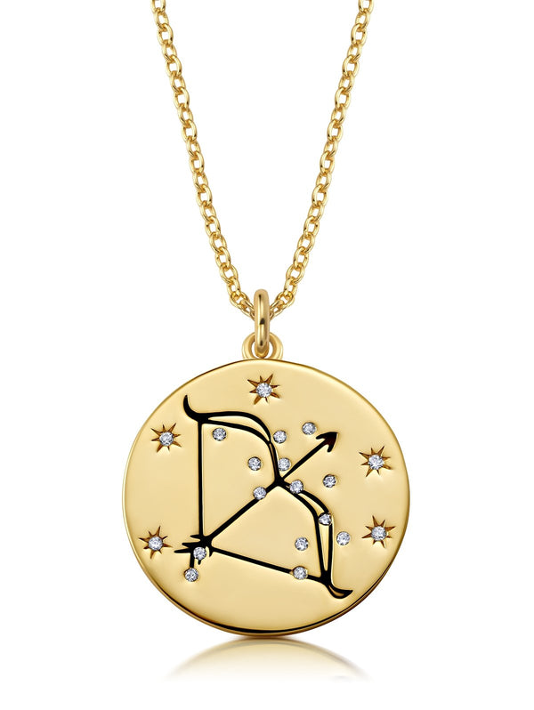 Sagittarius - Zodiac Necklace Finished in 18kt Yellow Gold - CRISLU