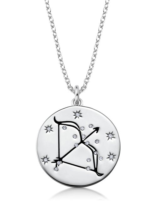 Sagittarius - Zodiac Necklace Finished in Pure Platinum - CRISLU