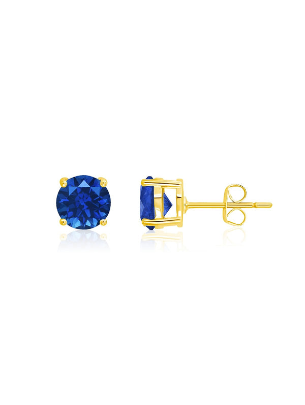 September Birthstone Stud Earrings Finished in 18kt Yellow Gold - CRISLU