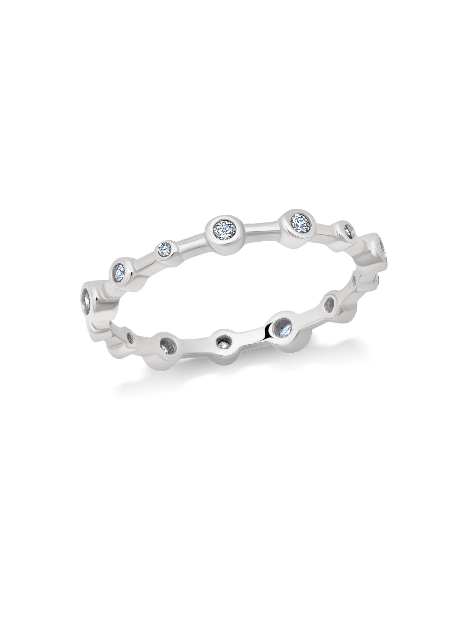 Single Row Bezel Shimmer Eternity Ring - CRISLU