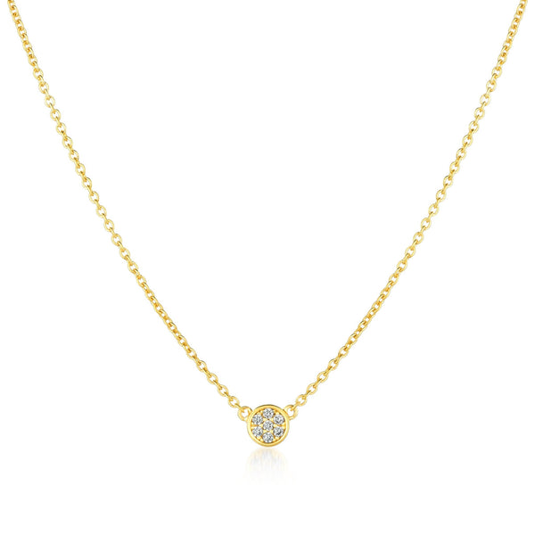 Single Sugar Drop Necklace Finished in 18kt Yellow Gold - CRISLU