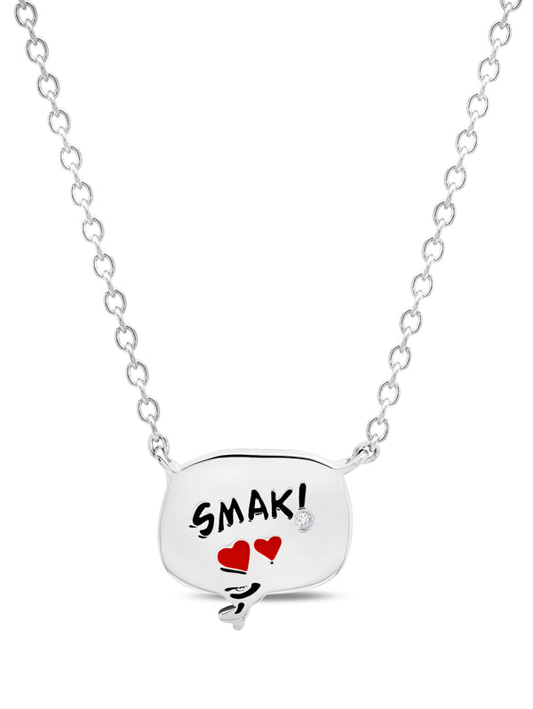 SMAK! Thought Balloon .925 Sterling Silver Necklace Finished in Pure Platinum - CRISLU