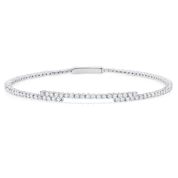 Small 7'' Regal Flex Bangle With Clear Stones - CRISLU