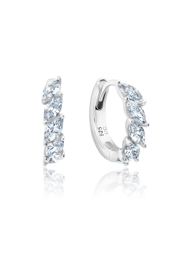 Small Marquis Hoop Earrings - CRISLU