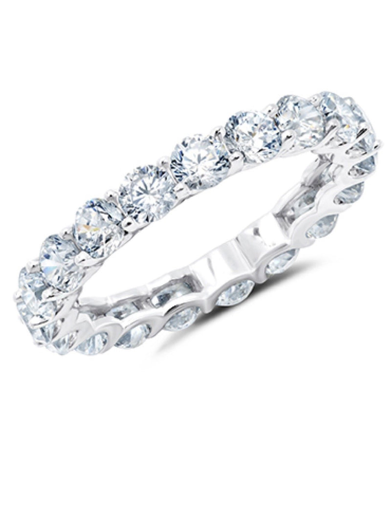 Small Round Cut Eternity Band Finished in Pure Platinum - CRISLU