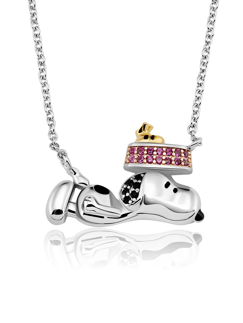 Snoopy's Dog Dish Brass Necklace Finished in 18kt Yellow Gold - CRISLU