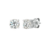 Solitaire Brilliant Stud Earrings Finished in Pure Platinum - 1.5 Cttw - CRISLU