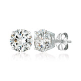 Solitaire Brilliant Stud Earrings Finished in Pure Platinum - 4.0 Cttw - CRISLU